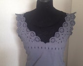 ON SALE French Nightgown Gray French Linen Grey Night Gift Ideas French Lingerie Vintage Nightgown Handmade Nightgown Cotton Nightgown Sewin
