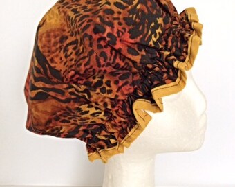 SHOWER CAP, lovely black & gold tiger animal print