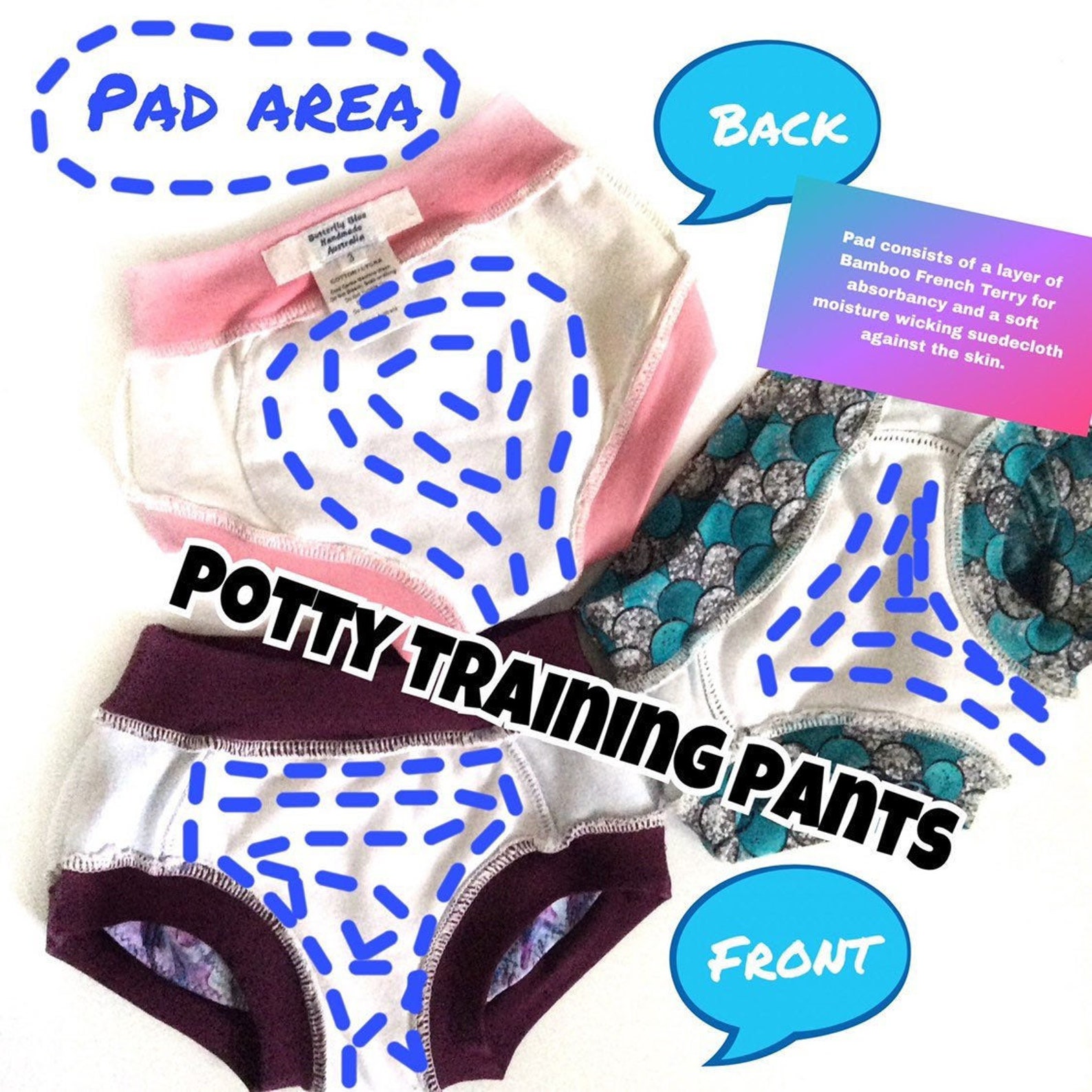 Night time toilet training / potty training underwear size 8 Etsy