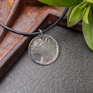 Rustic Dog Necklace, Silver Hand Cast Pewter Wolf Pendant on Custom Leather Cord, Unisex Casual Dog Lover Jewelry Gifts for Her Him