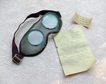 Soviet industrial metal safety goggles, based on mesh.