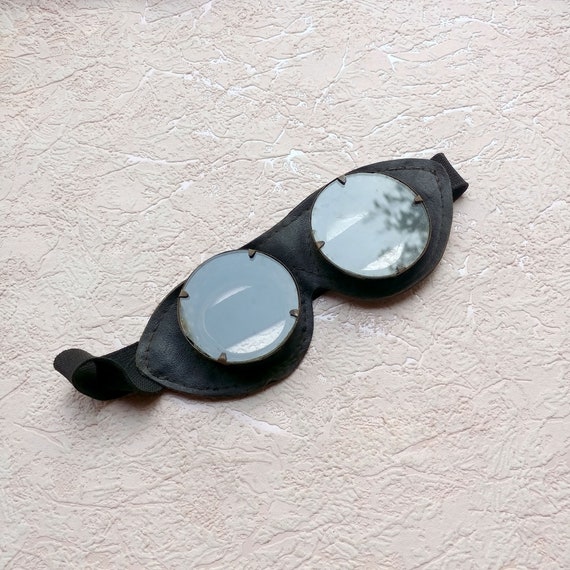 Antique industrial safety goggles (#1). Vintage r… - image 1