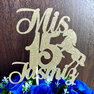 Charro Quinceañera Centerpiece: Glitter Floral Pick