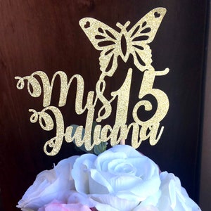 Personalized Butterfly Quinceañera Centerpiece, Butterfly Quincenera Decorations, Mis Quince Centerpiece, Centro De Mesa,Cake Topper