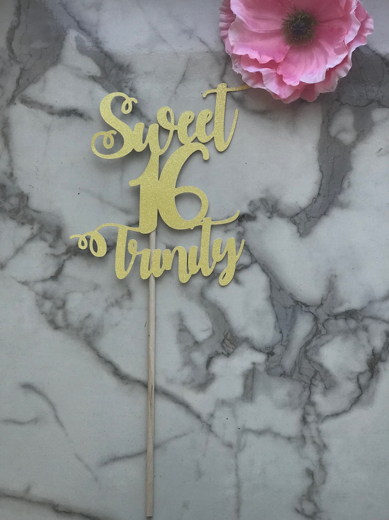 Sweet 16 Party Decorations Floral Pick Sweet 16 Personalized Centerpiece