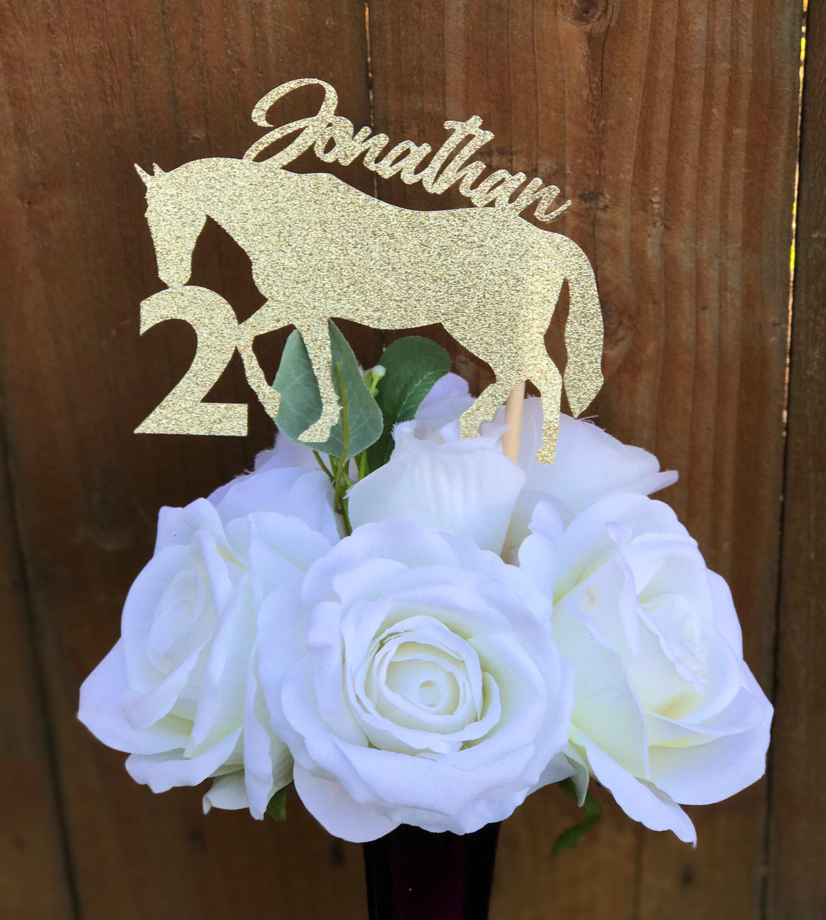 Personalized Horse Birthday Centerpiece Western Centerpiece Cowboy Centerpiece Cowgirl Centerpiece Tejano Centerpiece Western