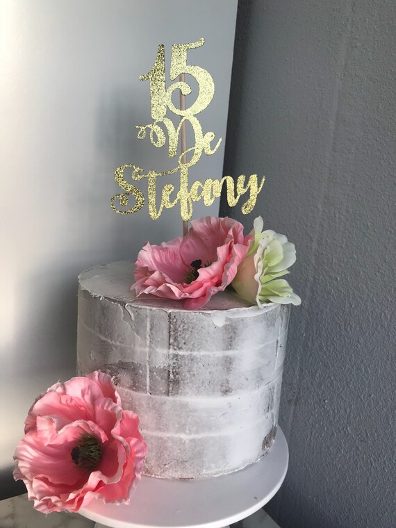 Mis Quince Assembled Centerpiece Mis Quince Cake Topper