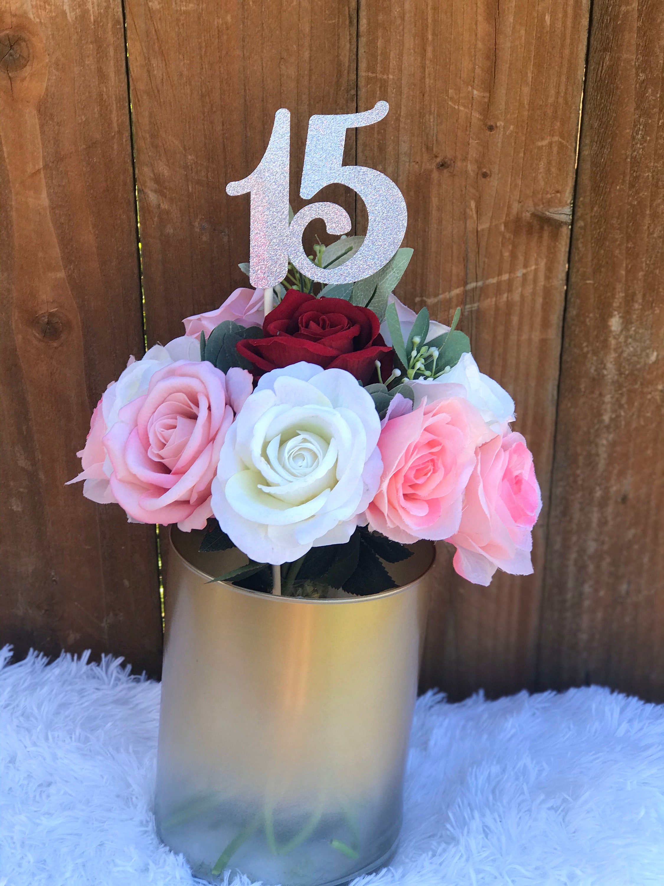 Quinceañera Number 15 Centerpiece Etsy