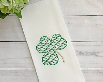 Shamrock hand towel | Bath towel | Kitchen towel | Herend Embroidery | Dish towel | Irish | St. Patrick's Day | FREE SHIPPING