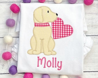 Custom Girls Valentine's shirt, Boys Valentine's shirt, Personalized Valentine's Day Shirt, Puppy shirt, Dog shirt, Custom kids shirt,