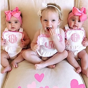 Baby girl bubble, Custom baby gift, Embroidery monogram, Baby girl monogram, Baby girl summer outfit, Monogrammed baby gift, Custom monogram