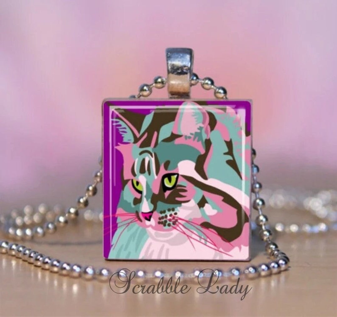 MAINE COON Cat Scrabble Pendant Necklace Jewelry. Cat Charm. Maine Coon