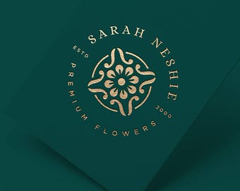 Floral Logo Branding Kit, Elegant Flower Logo, Watermark