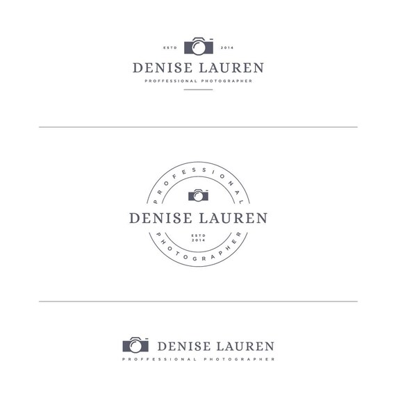 Banding Kit, Branding Set, Camera Logo, Gold Blog Logo, Photographers Logo, Photo Logo, Camera Watermark, Round Logo, Premade Camera Logo