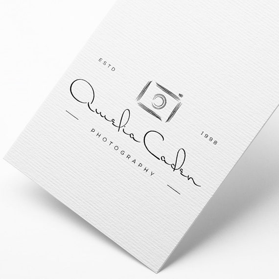 INSTANT DOWNLOAD, DIY Logo, Handwritten Logo, Camera Logo Download, Calligraphy Logo, Affordable Logo Design, Cheap Logo, Classic Logo, Logo