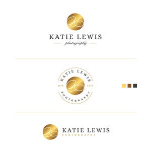 Logotipo del círculo dorado, Kit de logotipo de fotografía, Mini kit de marca, Logotipo de maquillador, Logotipo clásico, Logotipo elegante, Diseño de logotipo dorado, Monograma del logotipo