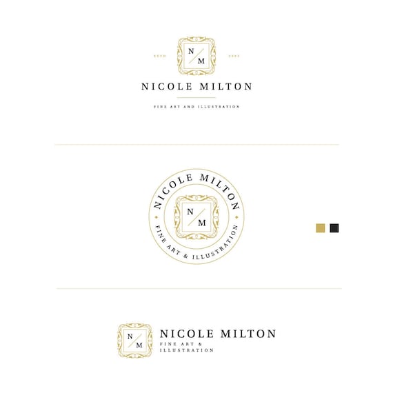 Classic Logo, Fine Art Logo, Fashion Blog Logo, Elegant Logo, Artist Logo, Gold Blog logo, Logo, Custom Boutique Logo, Creative Logo Design