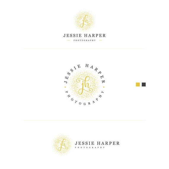 Calligraphy Logo, Gold Foil Logo, Watermark Logo, Splash logo, Elegant Logo, Gold Glitter Logo, Blog Logos, Circle Logo, Handwritten Logo