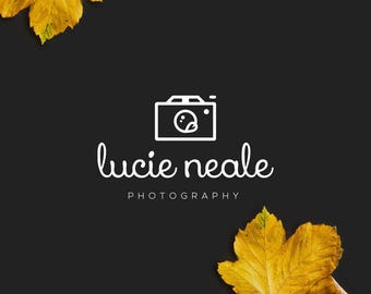Camera Logo Design Template, Handwritten Calligraphy (Instant Download)
