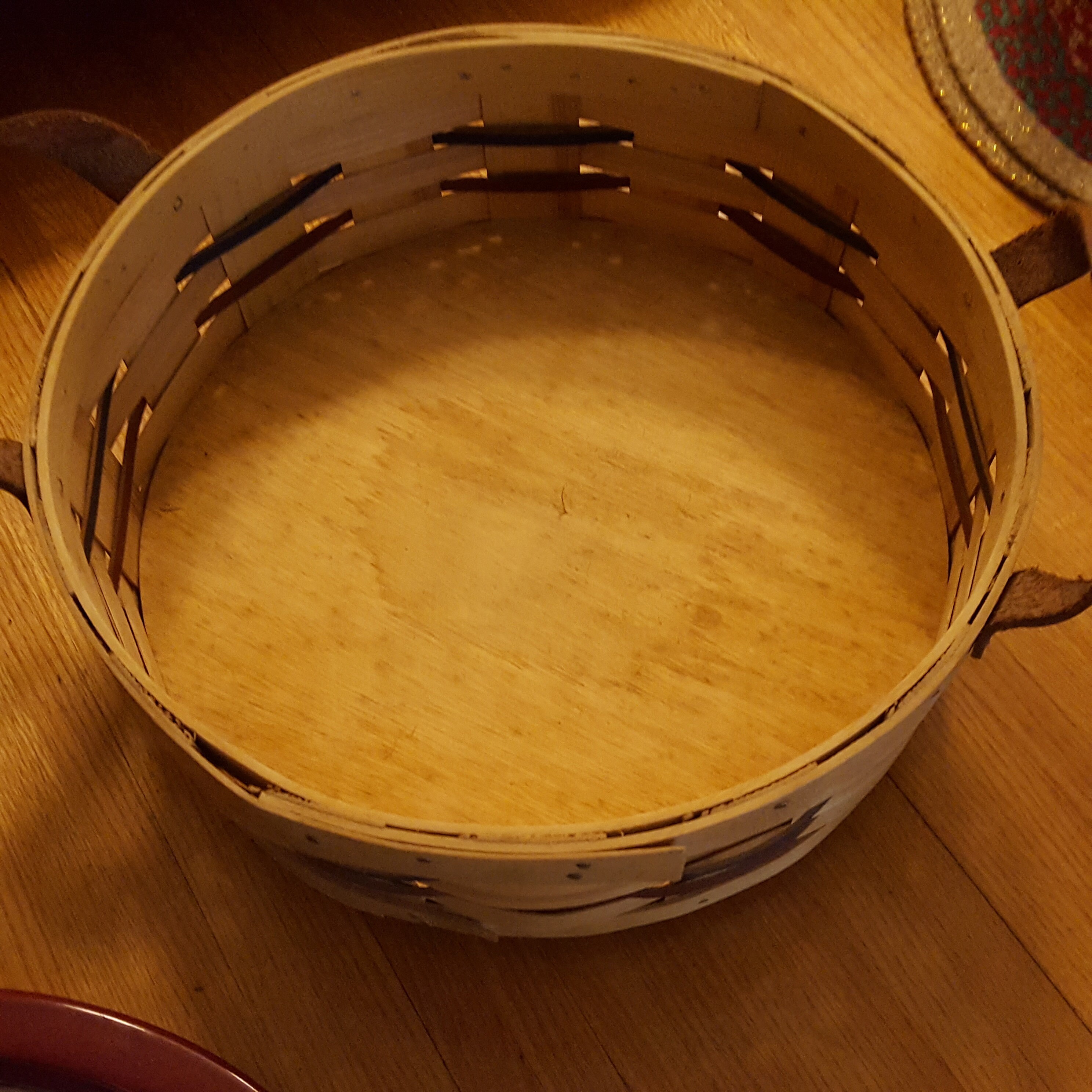 Peterboro Spinning Lazy Susan Basket With Stoneware Casserole Dish