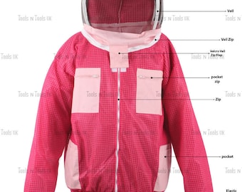 Pink Adult Small Jacket Three Layers Mesh Beekeeping Bee Ventilated Cool Air