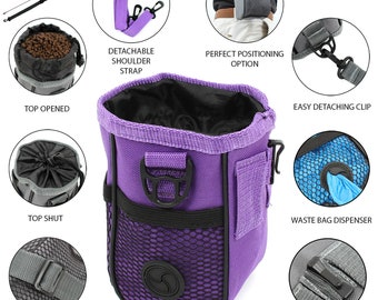 New Purple 6 and quot; X 3 and quot; Pet Dog Puppy Cat Treat Bag/ Pouch Obedience Training Reward