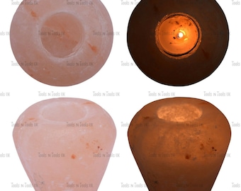 1 X Vase Shape Himalayan Rock Salt Crystal Candle Tea Light Holder Around 1 Kg