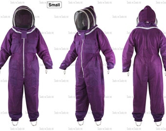 New Purple Adult Small Three Layers Mesh Beekeeping Suit Bee Ventilated Cool Air