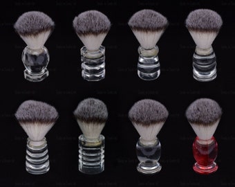 Acrylic Handle Synthetic Bristles Shaving Brushes Vegan Friendly Shave 8 Shapes