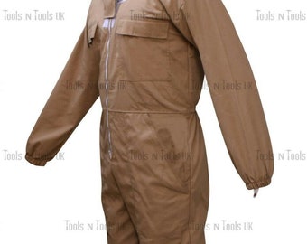 Khaki Cotton Beekeeping Full Suits Heavy Duty Unisex Bee Beekeeper Multi Sizes