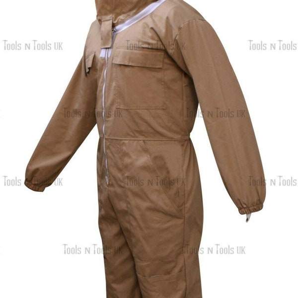 Khaki Cotton Beekeeping Full Suits Heavy Duty Unisex Bee Beekeeper Multi Sizes