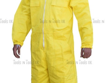 Yellow Heavy Duty Cotton Beekeeping Suit Unisex Bee Suit Beekeepers X-large Size