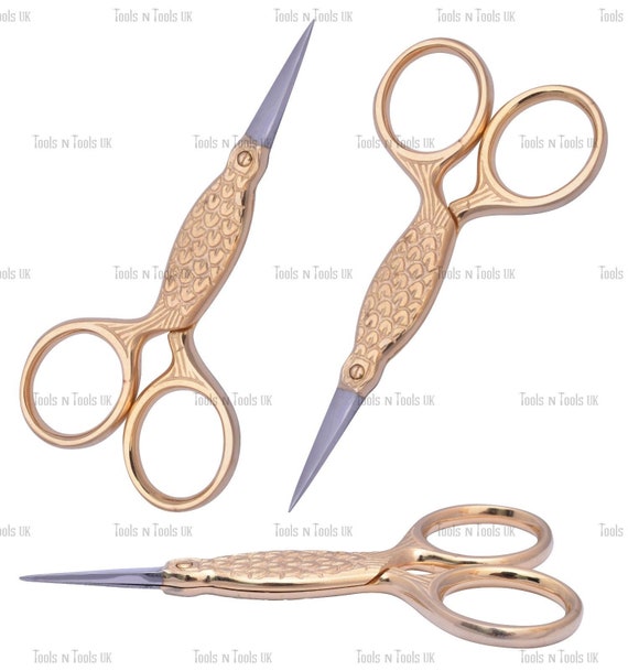 3.5 Multi Purpose Fish Shape Small Embroidery Fancy Scissors Gold Plated 