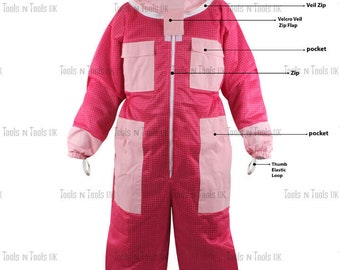 New Pink Adult Small Three Layers Mesh Beekeeping Suit Bee Ventilated Cool Air