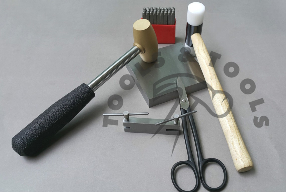 Metal Stamping Starter Kit With Letter Stamps Mallet Block Etsy