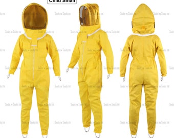 Yellow Child Size Small Three Layers Mesh Beekeeping Suit Bee Ventilated Coolair