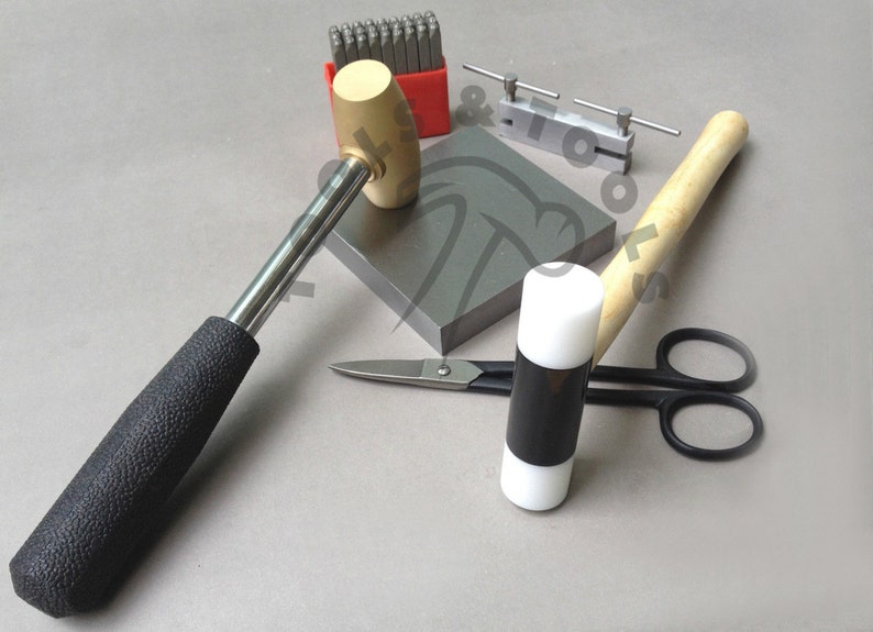 Metal Stamping Starter Kit With Letter Stamps Mallet Block Etsy