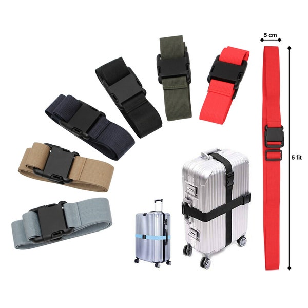 5 Cm X 1.5 M (5 Ft) Adjustable Travel Suitcase Luggage Baggage Straps Tie Belt