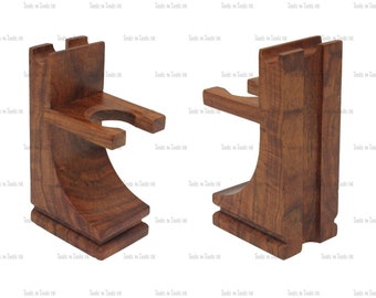 England Classic Style Wood Stand/ Holder For Razor  and  Shaving Brush Walnut Finish