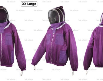 Purple Adult Xx- Large Jacket Three Layers Mesh Beekeeping Bee Ventilated Cool