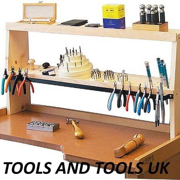 Jewelers Bench Shelf Wood Stand Workstation Organizer Tools Beads Blocks Pliers