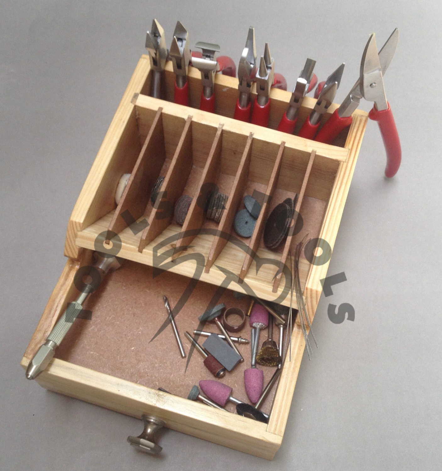 Wooden Pliers Rack With Storage Drawers Bench Tool Organizer Etsy UK
