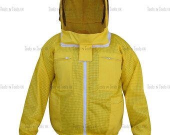 Yellow Three Layers Mesh Ultra Beekeeping Jacket Bee Ventilated Cool Air Large