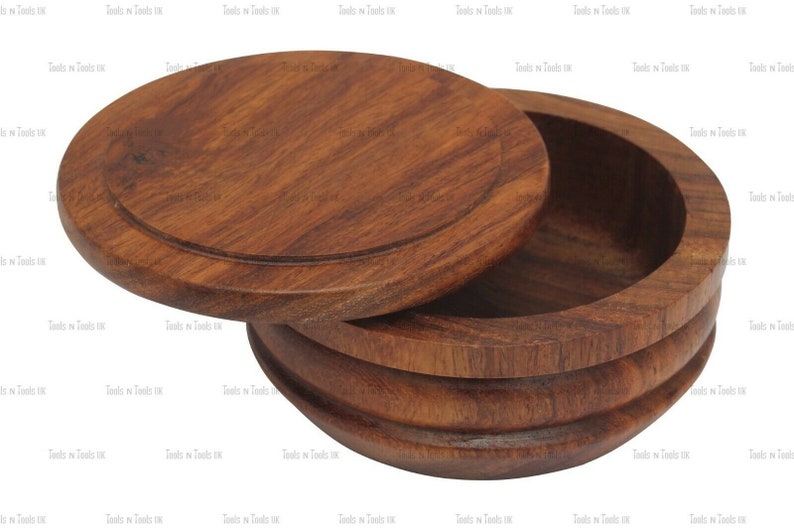 Shaving Bowl/ Mug With Lid for Shaving Soap Premium Solid Wood Etsy