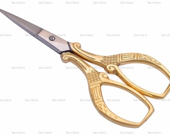 4" Multi Purpose Eyebrow Bird/stork Small Embroidery Fancy Scissors Gold Plated