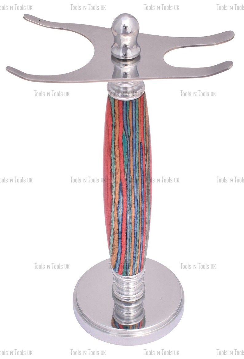 Universal Multi Wood Steel Safety Razor Stand Holder Shaving Brush