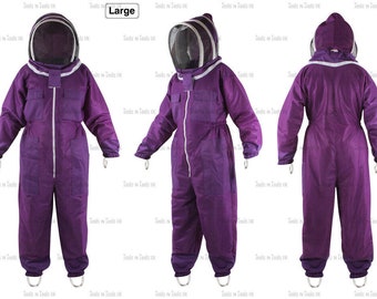 New Purple Adult Large Three Layers Mesh Beekeeping Suit Bee Ventilated Cool Air