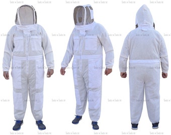 Pro Three Couches Mesh Ultra Beekeeping Suit Bee Suit Ventilated Cool Air Xxl