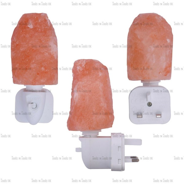 1 X Natürliche Form Himalaya Rock Salzkristall Nachtlicht Lampe Ionisierender UK Stecker