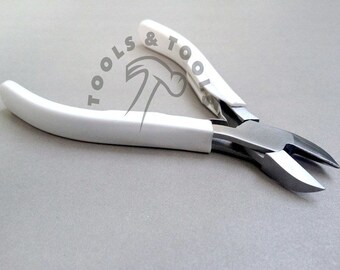 diagonal cutter pliers 120mm white molded handels jewelry making hobby wire work